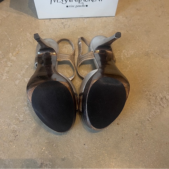 Yves Saint Laurent metallic slingback open toe platform heels. Size 36.5 - Picture 7 of 12